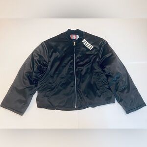 Urban Outfitters Women’s Black  Jacket Nylon Bomber NWT Size M Retails For $109